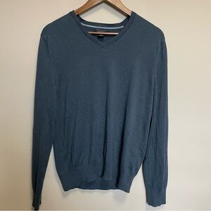 Banana Republic Luxury Blend Cashmere Men's Slate Gray V-Neck Sweater Size M